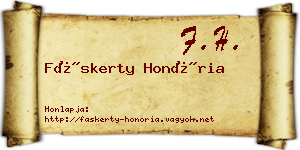 Fáskerty Honória névjegykártya
